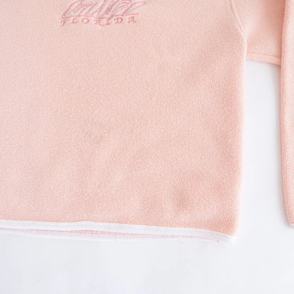 Vintage Wisegirl Peach Teddy Bear Embroidered Orlando Florida Crew Sweater M - Picture 6 of 12